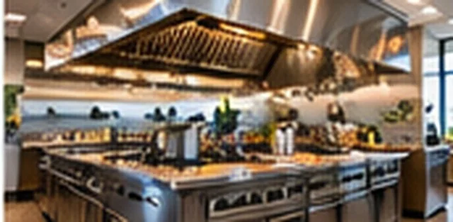 Clean commercial restaurant kitchen