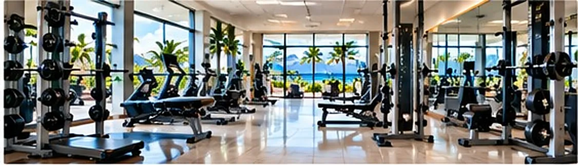 Clean fitness center strength training floor