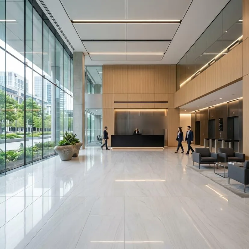 Office lobby and reception area cleaned by Cleaners 808 on Oahu