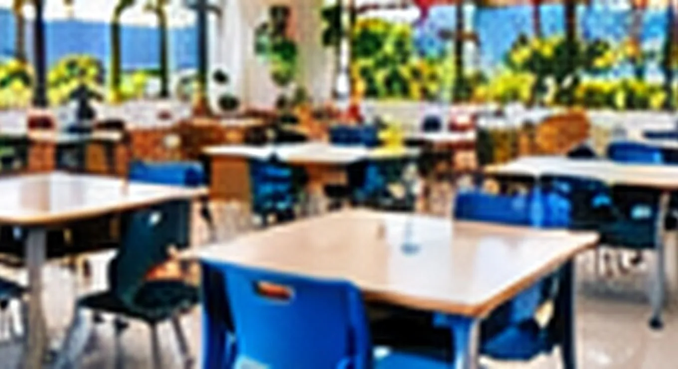 Clean classroom desks and chairs